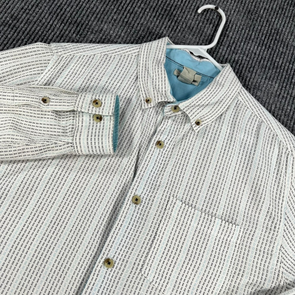Carbon 2 Cobalt Shirt Mens Medium White Striped Long Sleeve Button Down Casual